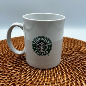 Starbucks White 2 Sided Classic Siren Logo Coffee Tea Mug Cup 11 Fl Oz 2008
